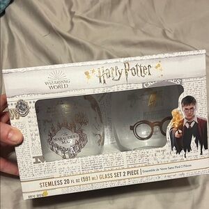 NWT Harry Potter Stemless Wine Glass Set